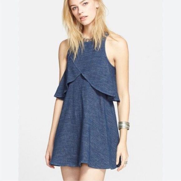 Free People Sapphire Flyaway Mini Dress Ropey Strap Racerback Blue Size XS - Picture 2 of 10